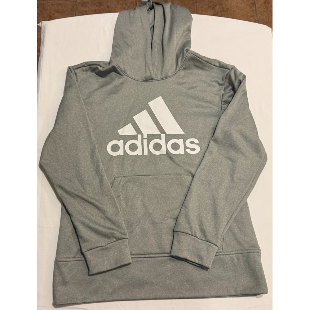 Adidas Hoodie - Gray- Size M - 100% Polyester - Very Good Condition!!